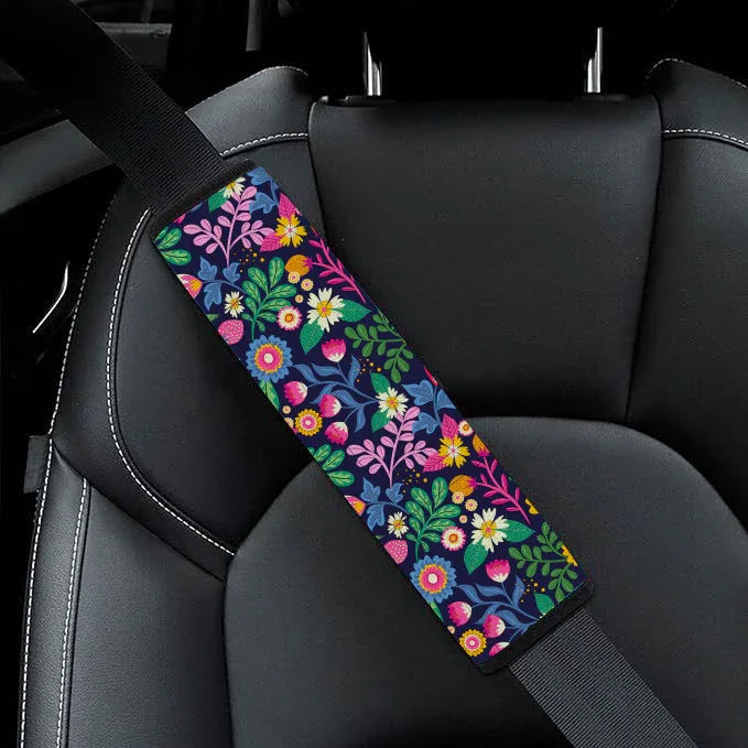 Forchrinse Bee Car Seat Belt Covers | 2-Piece Flower Pattern Seatbelt Shoulder Pads | Auto Accessories
