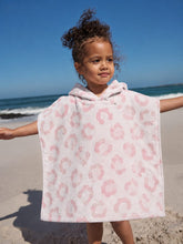 Kids Poncho - Pink Leopard Beach | Microfiber
