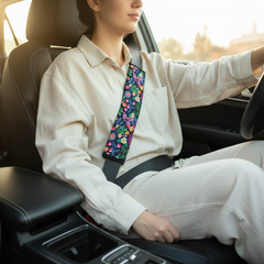 Floral seat belt cover lifestyle photo