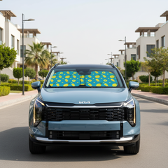 Pineapple car sun shade on Kia in New Cairo