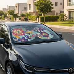 Flowers car sun shade on Toyota Corolla 2025 in New Cairo