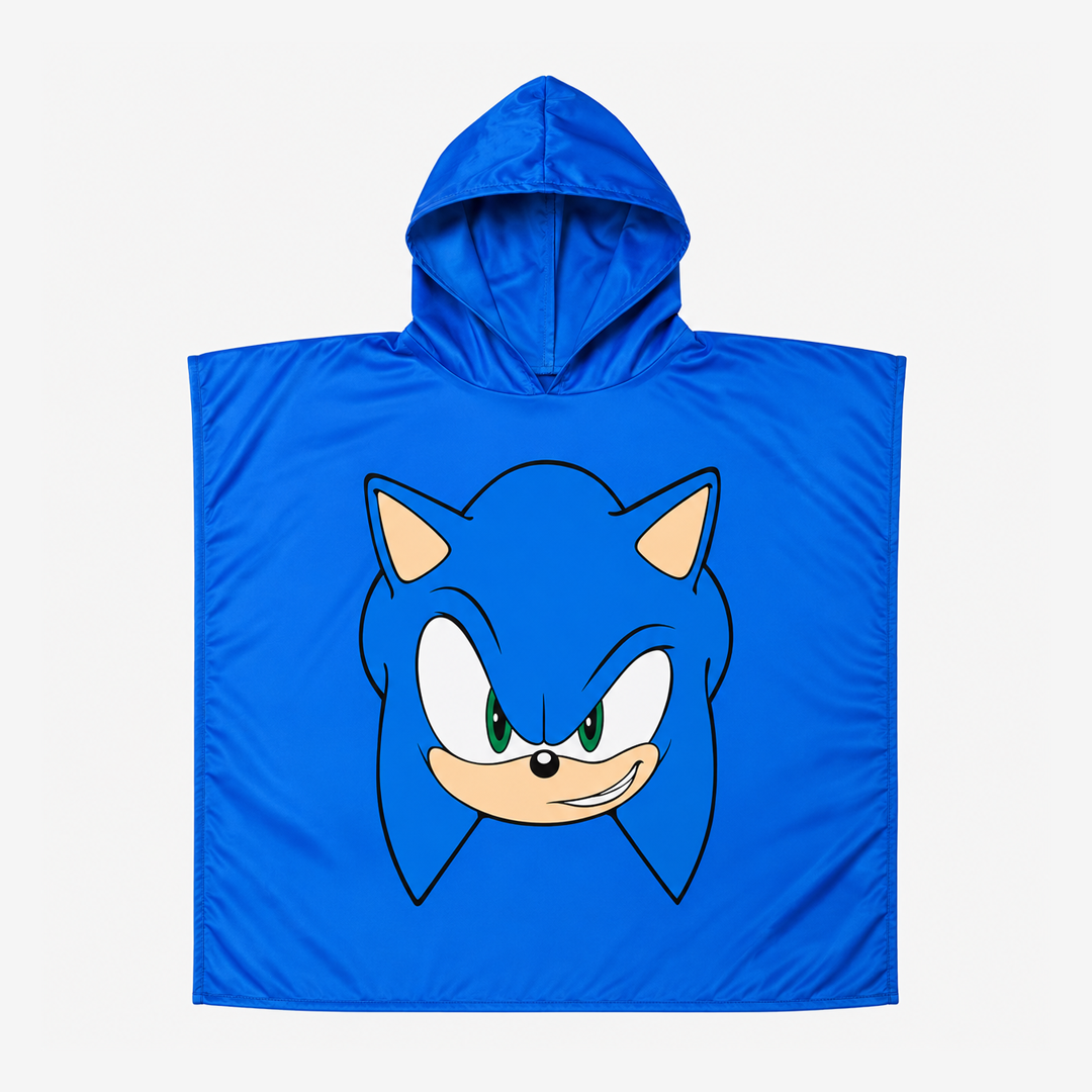 Kids Poncho - Sonic Boom | Polyester