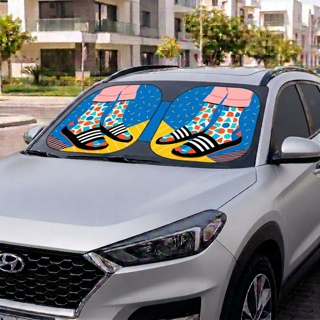 مظلة سيارة زهور