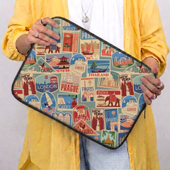 World Cities Post Stamps Laptop Sleeve