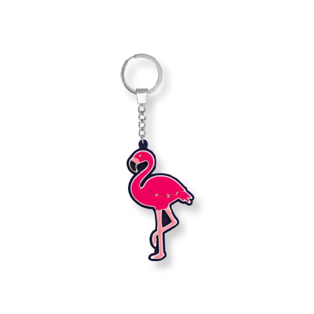 LANYUER Furry Flamingo Keyring Lovely Fluffy Soft Artificial Fur Ball Key Chain, Bird Pom Pom Women Car Bag Key Ring, Handbag Pendant Keychain Charm (Pink