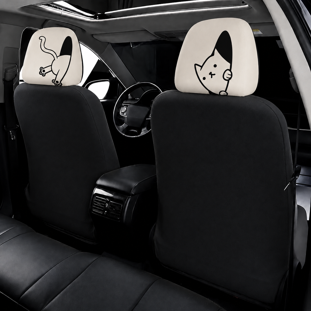 Funny Cat Head Seat Cover