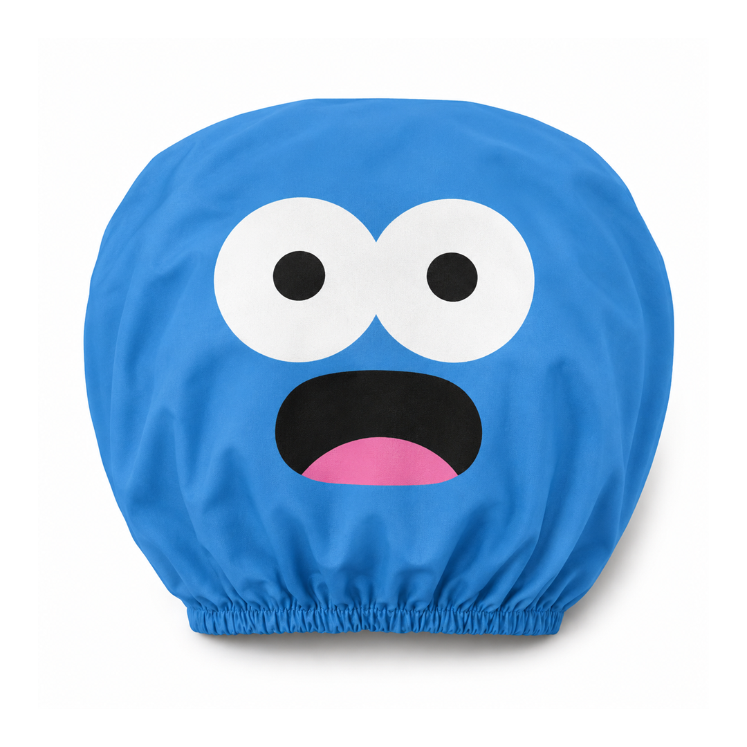 Blue Surprised Emoji Seat Head Cover