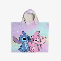 Kids Poncho - Stitch Pink | Microfiber