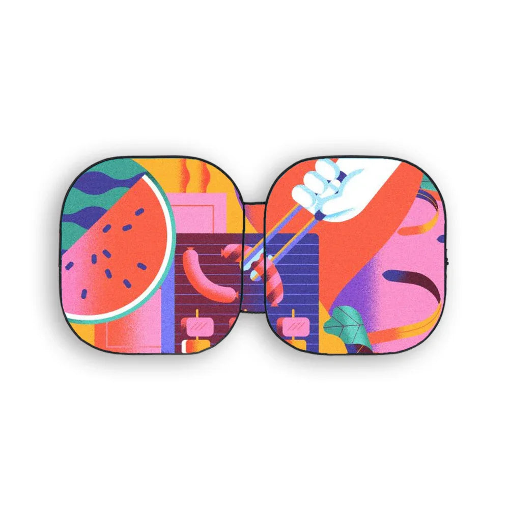 Melon Vibes Car Sun Shade