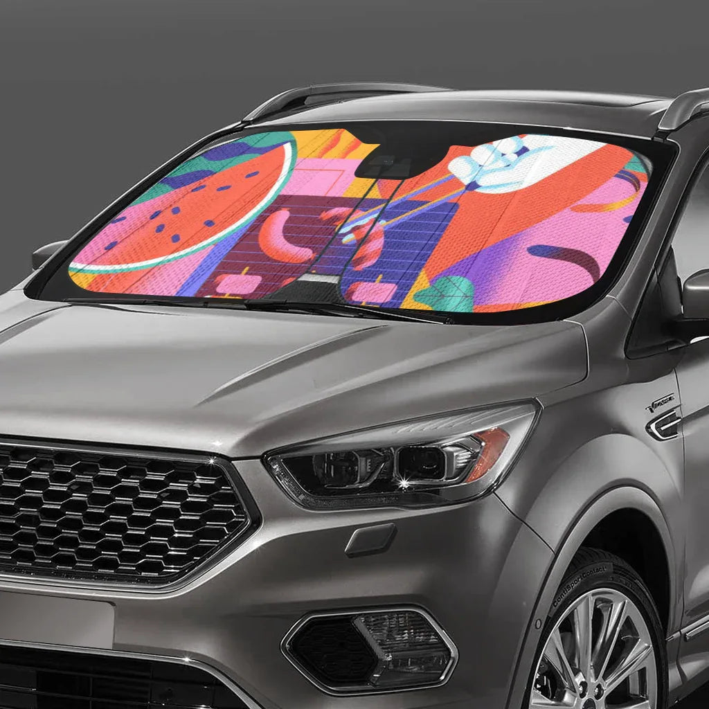 Melon Vibes Car Sun Shade