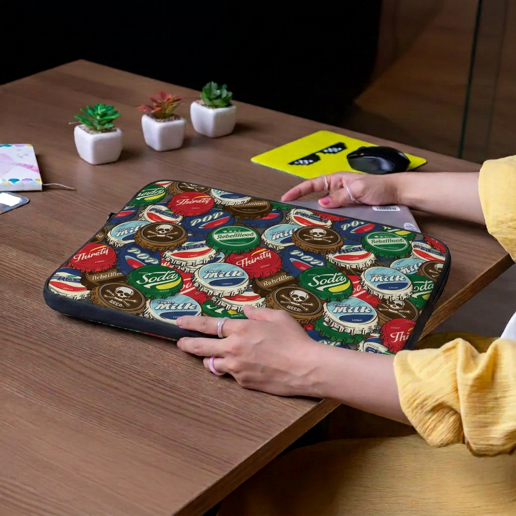 Bottle Caps Laptop Sleeve