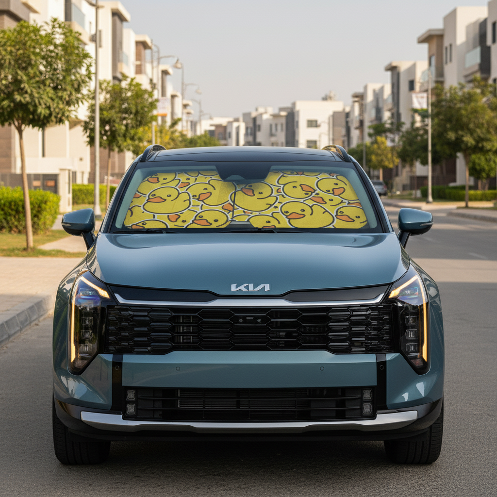 Quack Stop car sun shade on Kia in New Cairo