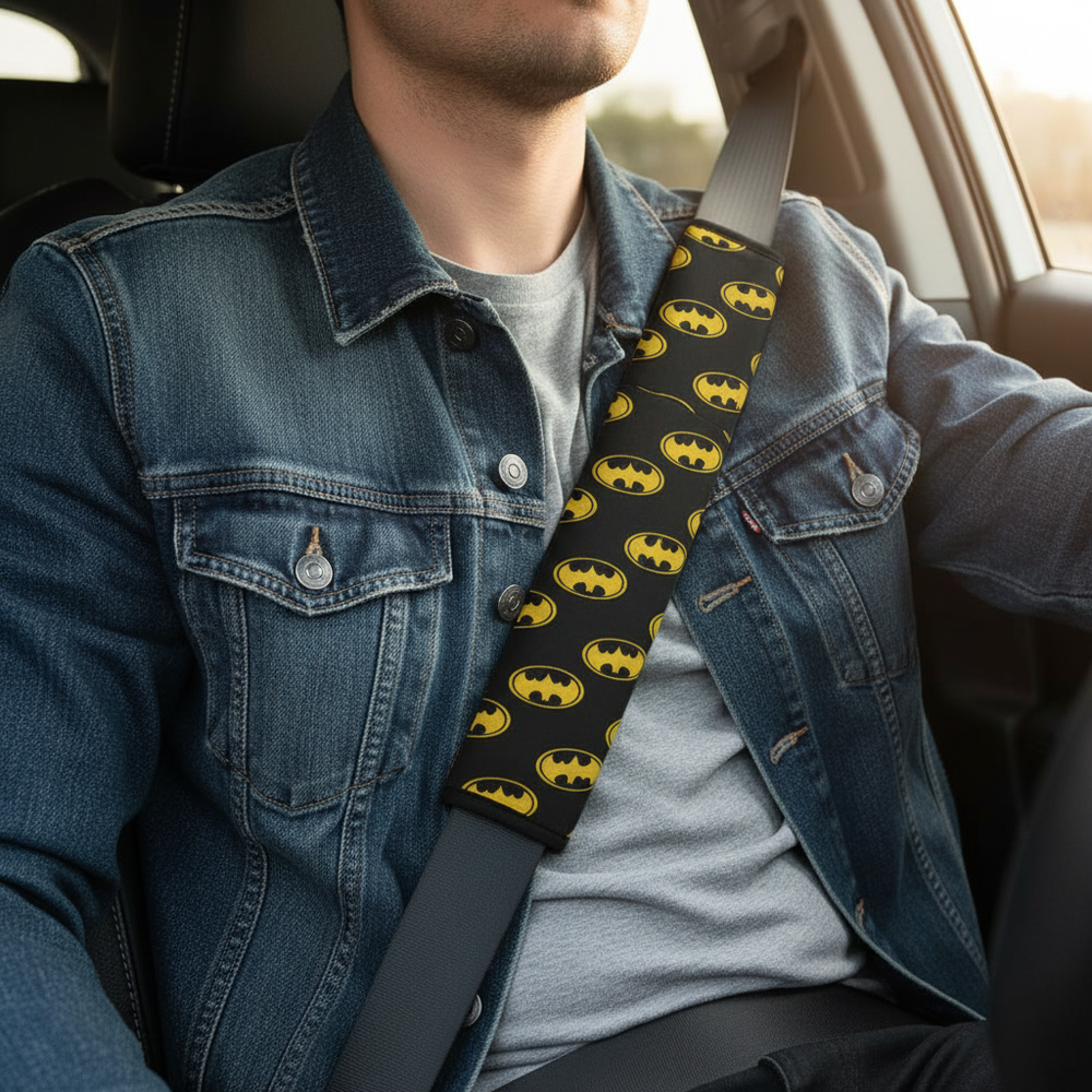 Batman seat belt cover lifestyle photo