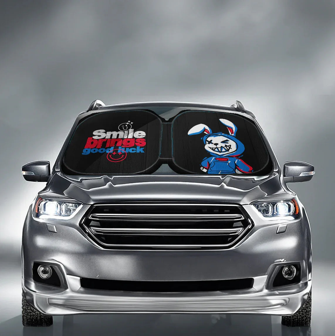 Smile Brings Good Luck Car Sun Shade
